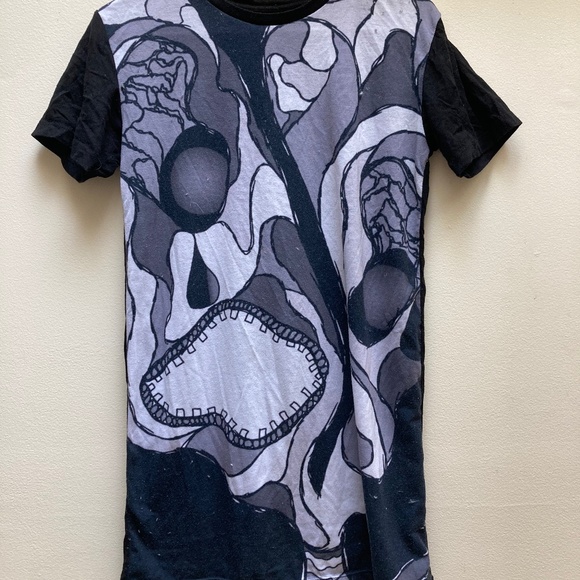 Creepy Abstract Faces Redbubble T Shirt Dress - Picture 1 of 1